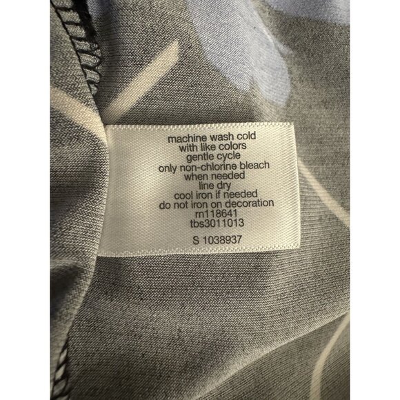 Lane Bryant Blue Floral Print Dress Attached Belt Size 22/24 3X Plus Size Career - Picture 13 of 13